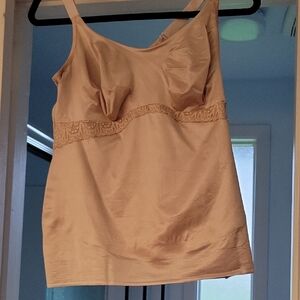 Ruby Ribbon Satin Camisole in Beige